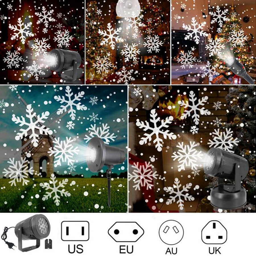 Christmas Snowflake Projector Lights Outdoor, Snowfall Projector Lights Waterproof Landscape Decorati  B09kmv3zwb