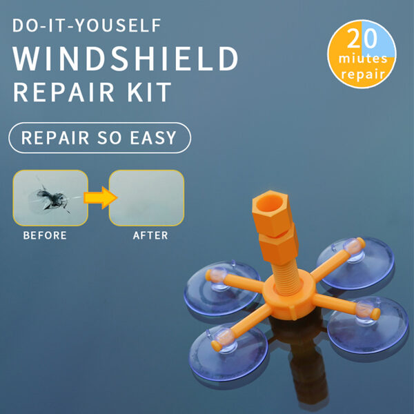 Car windshield crack repair kit
